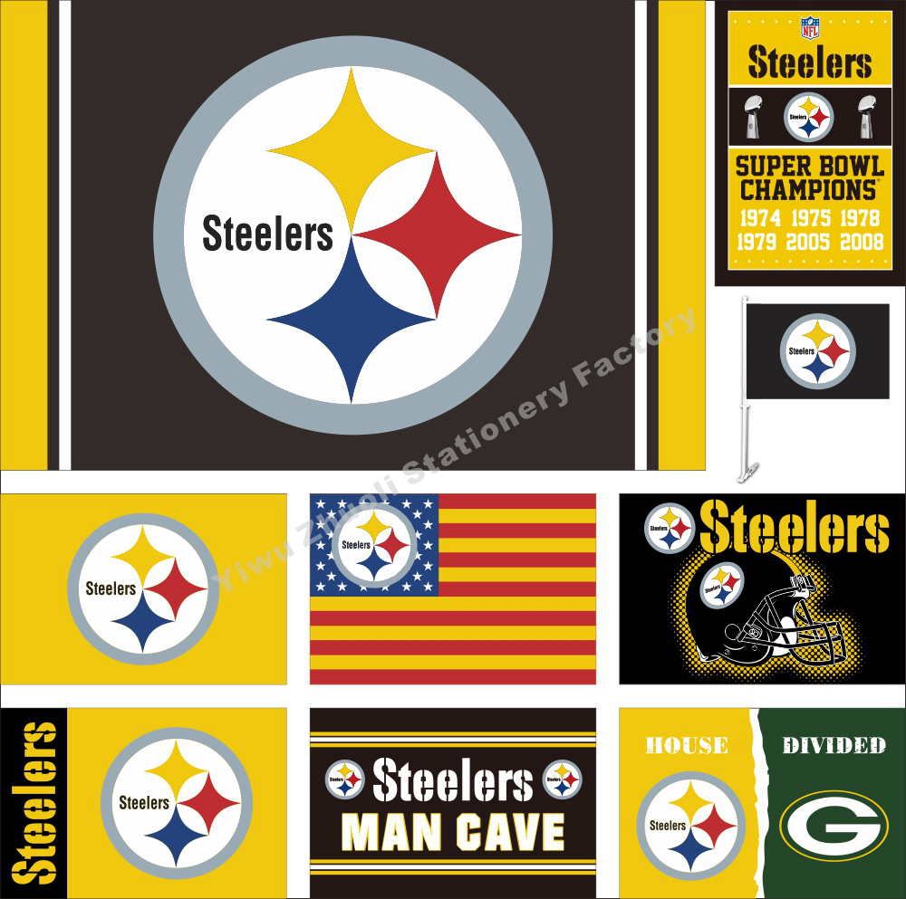 nfl 匹兹堡钢人旗帜 美国橄榄球队旗 pittsburgh steelers flag