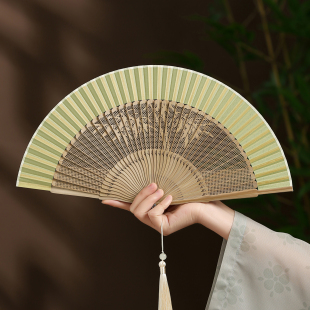 扇子古风折扇2025新款 折叠工艺扇 精美高端雕刻镂空随身便携新中式
