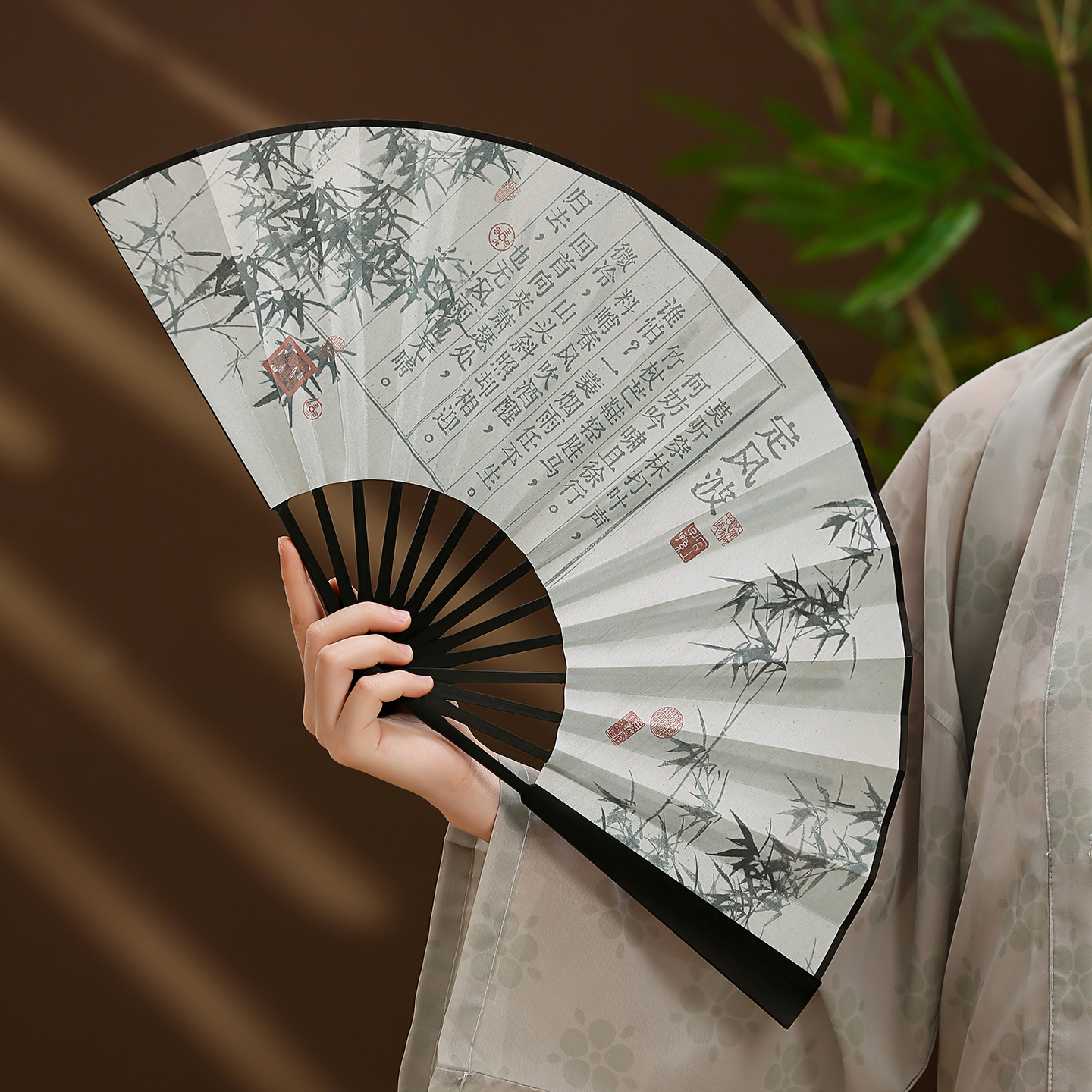 9寸新款古风绢布折叠扇