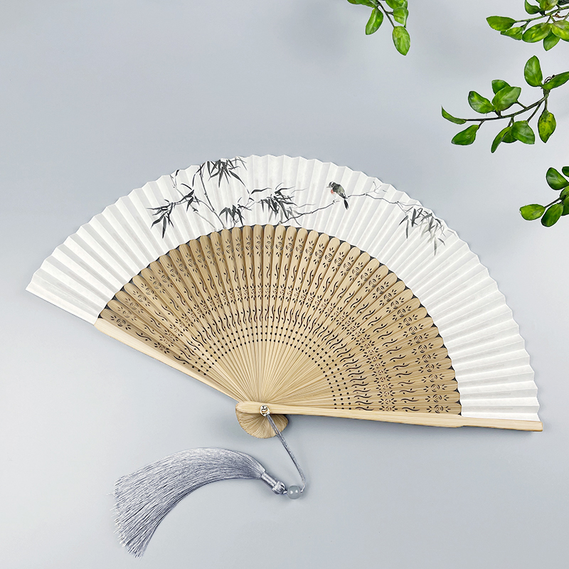 木木夕折叠纸扇带香味背面空白