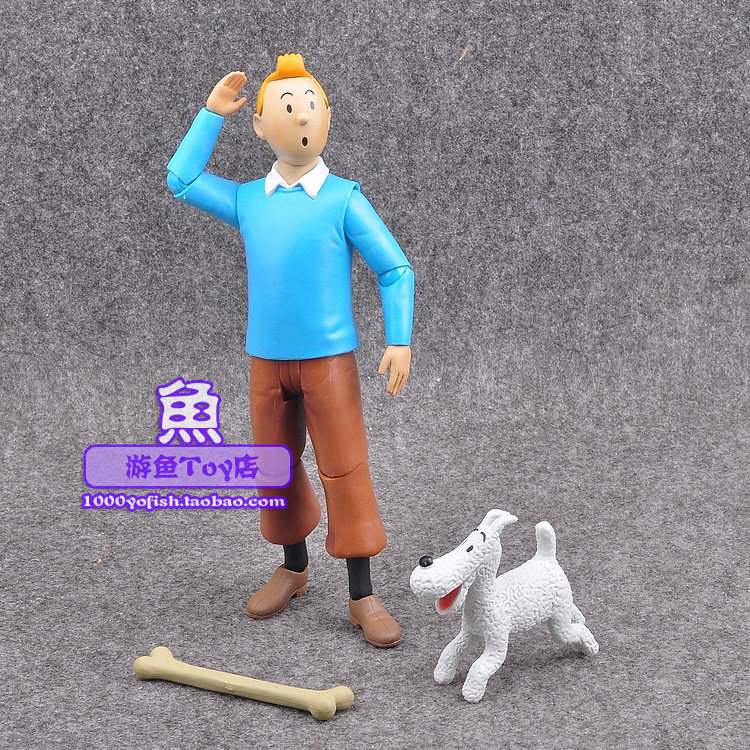 丁丁历险记 丁丁 白雪 可动人偶玩偶玩具手办模型摆件盒装礼物