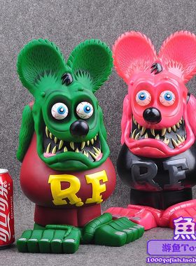 疯狂老鼠芬克RatFink潮玩卡通摆件搪胶手办玩偶玩具模型盒装礼物