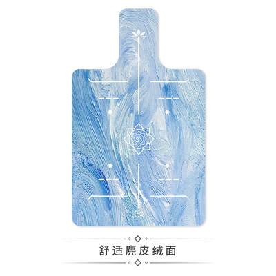 油画莲心图厂家直销1.5MM可折叠普拉提核心床垫麂皮绒橡胶防滑垫