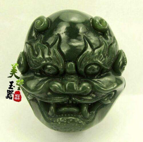 美莹玉器和田皮带扣岫墨绿色老玉男士腰佩牌兽保平安LYP
