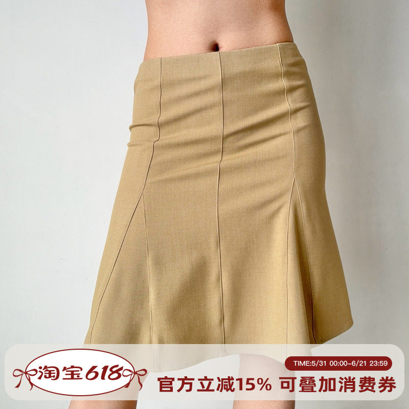 Go Girl Go 自制欧美风中腰鱼尾半身裙包臀裙女百搭显瘦A字裙