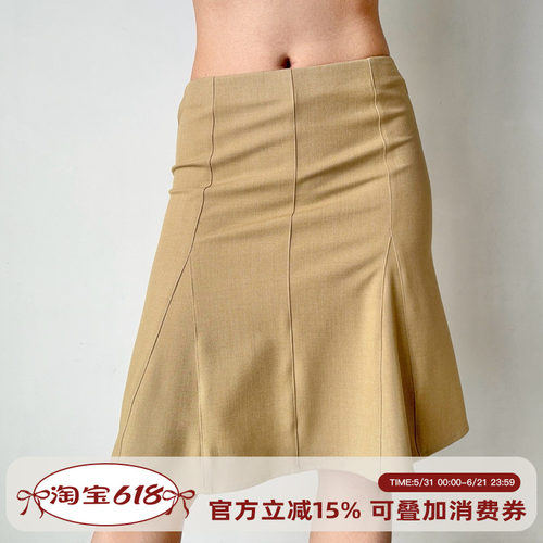 Go Girl Go 自制欧美风中腰鱼尾半身裙包臀裙女百搭显瘦A字裙