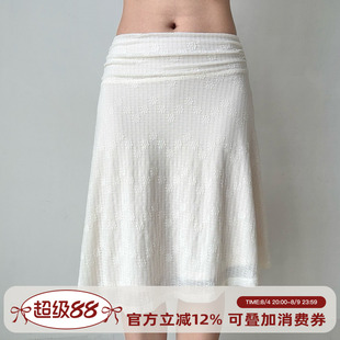 Go Girl Go 自制法式复古提花白色不规则半身裙女春中低腰a字裙