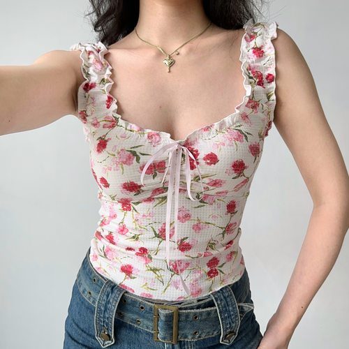GoGirlGo印花无袖背心辣妹上衣