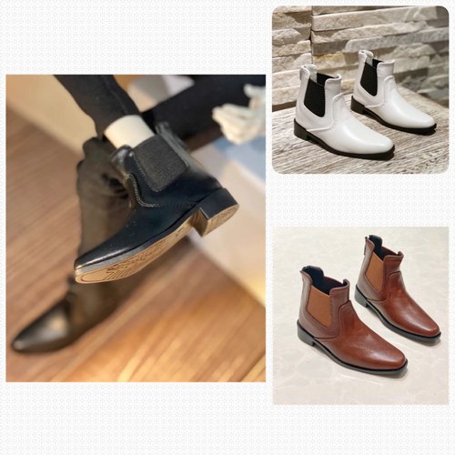 睡睡娃鞋切尔西皮靴黑色分普叔