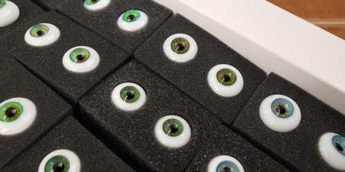 娃娃绿色花朵玻璃眼珠