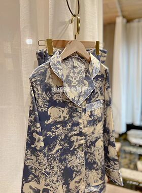 女士冰丝印花家居服套装