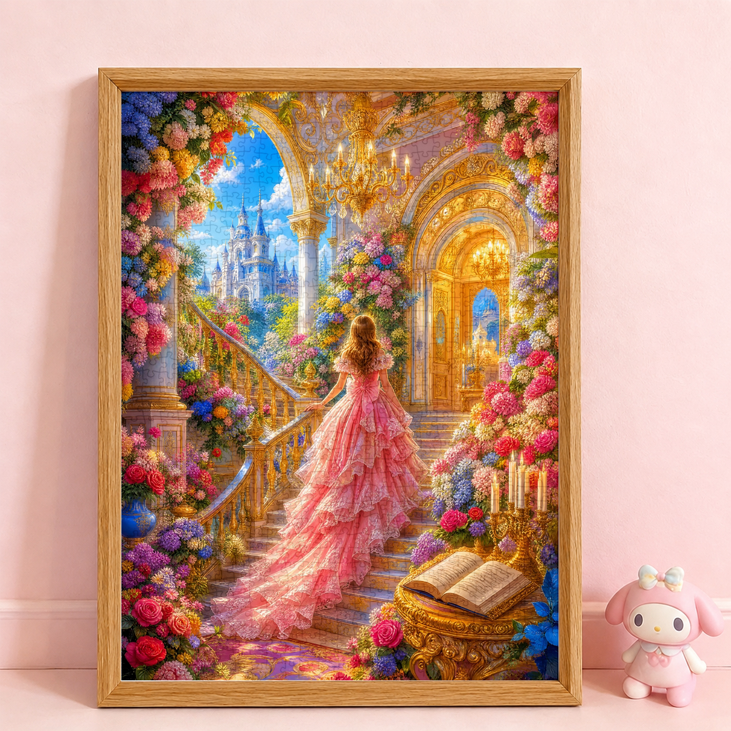 成人拼图1000片风景油画一千片高难度减压手工装饰画城堡公主梯