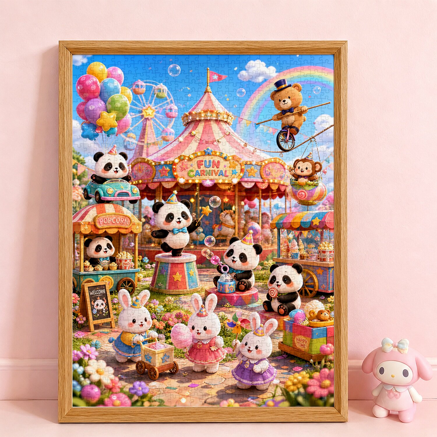 成人拼图1000片风景油画一千片高难度减压手工装饰画动物游乐园