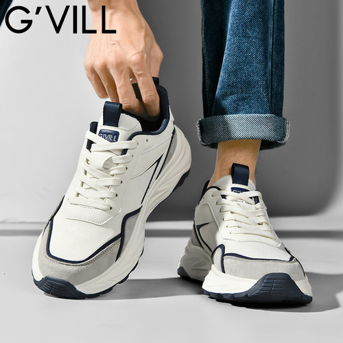 G'VILL贵之步时尚潮鞋轻便舒适2025年新款男鞋透气百搭运动休闲鞋