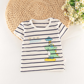 新款 婴儿纯棉短袖 t恤男童女宝宝超薄上衣婴幼儿半袖 夏季 小童夏装