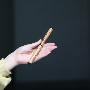 梅鹿竹柄茶针 茶道六君子手工茶刀茶具配件撬茶工具手把件