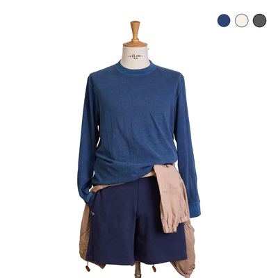 国棉壹厂老织机做旧色长袖t纯棉