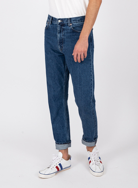 国棉壹厂90s复古洗水牛仔裤男女同款靛青色纯棉舒适锥形休闲裤