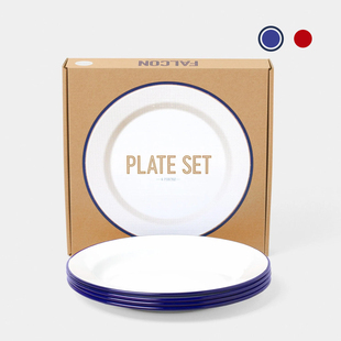 国棉壹厂女工遴选4个装Falcon复古珐琅搪瓷平盘餐盘