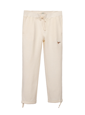 国棉壹厂咖啡染棉羊毛混纺抓绒卫裤男女款山鸡绣花保暖直筒休闲裤