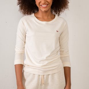 t女款 长袖 美式 复古纯棉修身 国棉壹厂插肩袖 内搭秋冬打底衫 修身