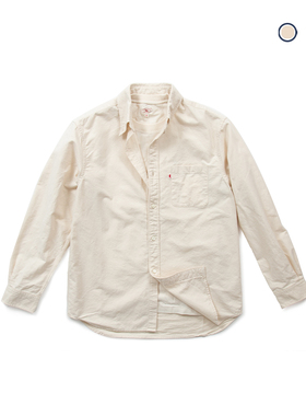 国棉壹厂Buttondown单袋牛津纺磨毛长袖衬衫男女商务休闲纯棉衬衣