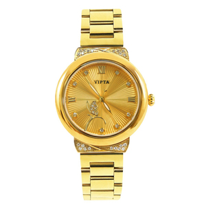 足金999金表女士轻奢 防水24k精钢手表表带闺女生闺蜜 情人节礼物