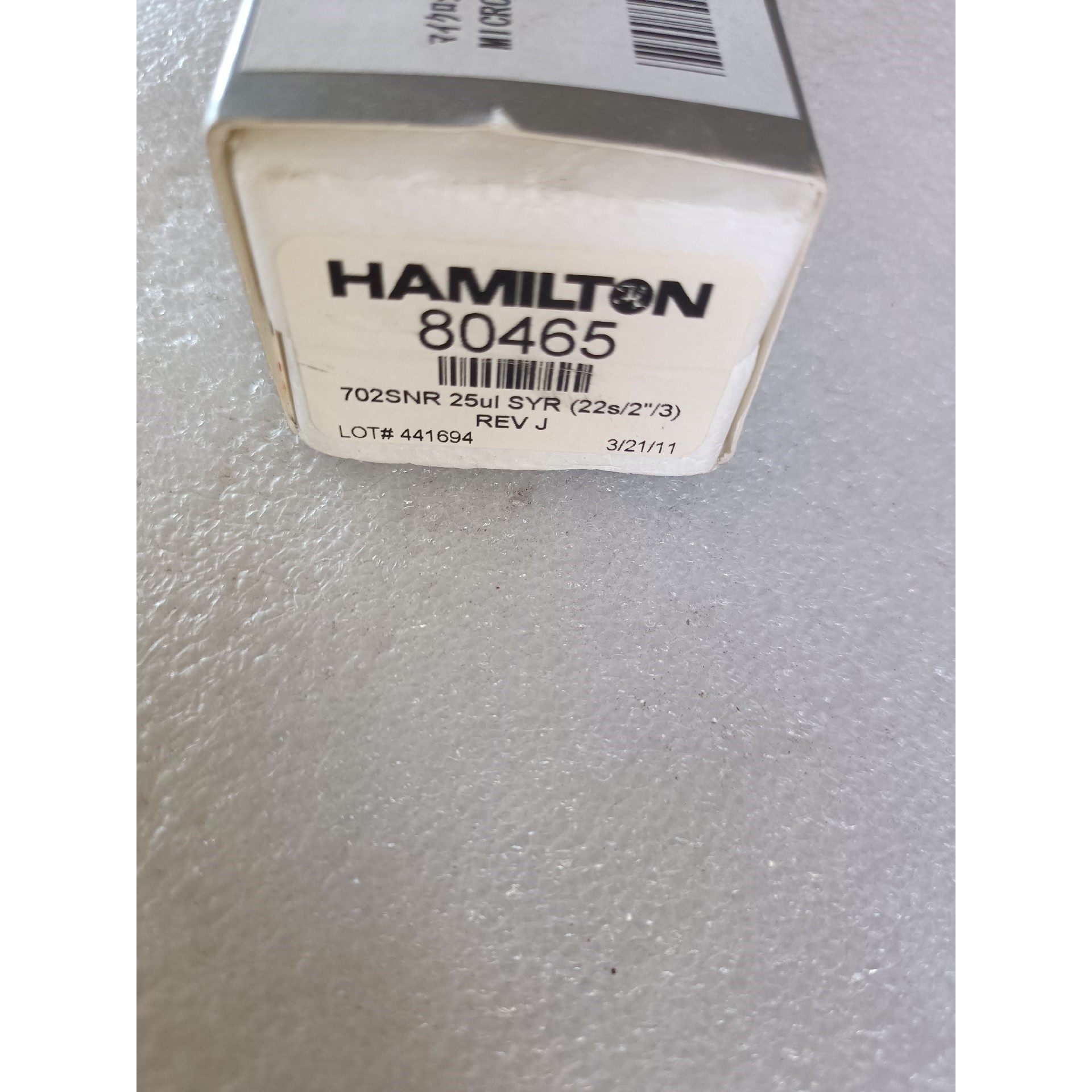 汉密尔顿Hamilton进样针,型号80465,25ul,全议价产品