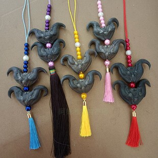 文玩菱角挂件拉圈流苏穗子喜庆居家招财元宝挂饰硬壳鬼见愁家居