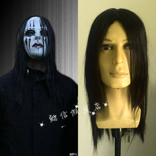 懿信朋克哥特式摇滚中分发型joey jordison长发大蛇丸假发定做