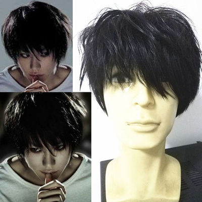 黑色动漫蓬松cosplay风短假发
