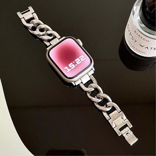 适用苹果手表se代小香风iwatch9金属表带s8链式 Watch10表带 Apple