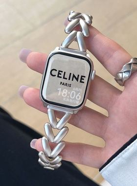 星光适用AppleS11苹果iwatchUltraS10987手表带SE3金属小香风链条