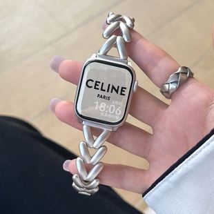 星光适用AppleS11苹果iwatchUltraS10987手表带SE3金属小香风链条