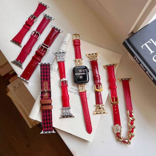 秋冬新款新年款高级感红色手表带