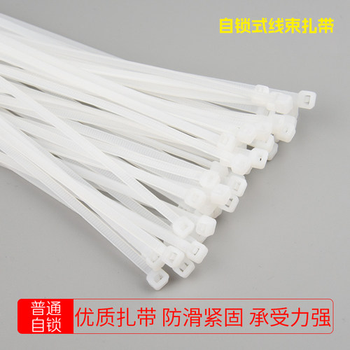 自锁式尼龙扎带5*200 300白黑色束线带电线扎线塑料卡扣强力 PA66 - 封面