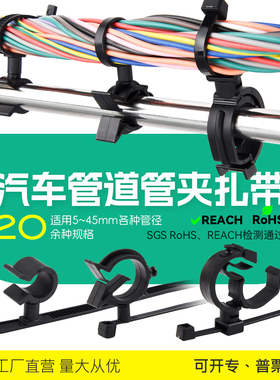 汽车管路水管卡箍管道扎带卡扣束线带耐高低温管夹机舱电动新能源