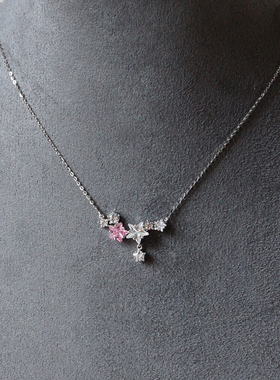 轻奢高品质气质日常百搭甜美冰花切925通体银精致项链带证书