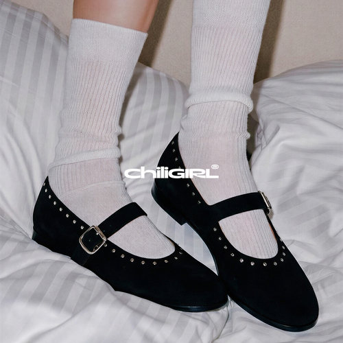 CHILIGIRL铆钉法式玛丽珍鞋