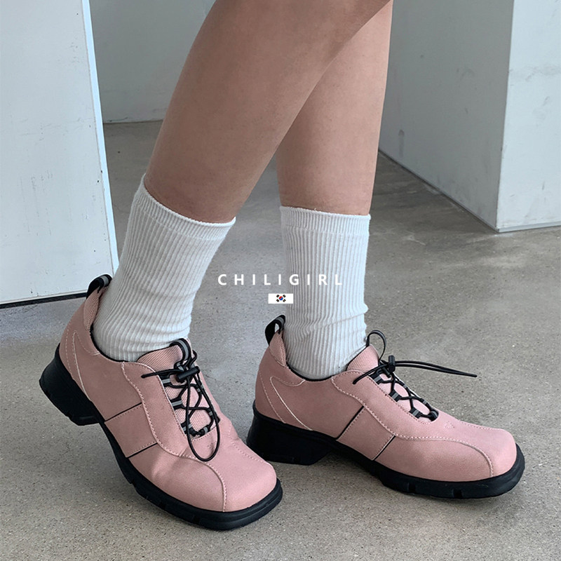 CHILIGIRL韩国东大门代购系带运动休闲鞋方头设计感高级德训鞋女,女鞋,德训鞋,淘宝优惠券,粉丝福利购,淘宝优惠卷
