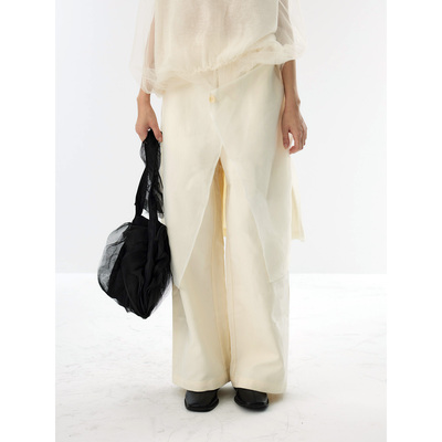 ELE1设计师品牌假两件阔腿裙裤