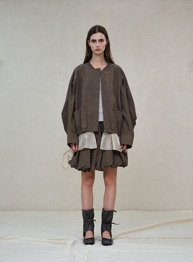 官方授权 .e1设计师品牌 花边可拆卸拼接棒球服夹克宽松拉链外套