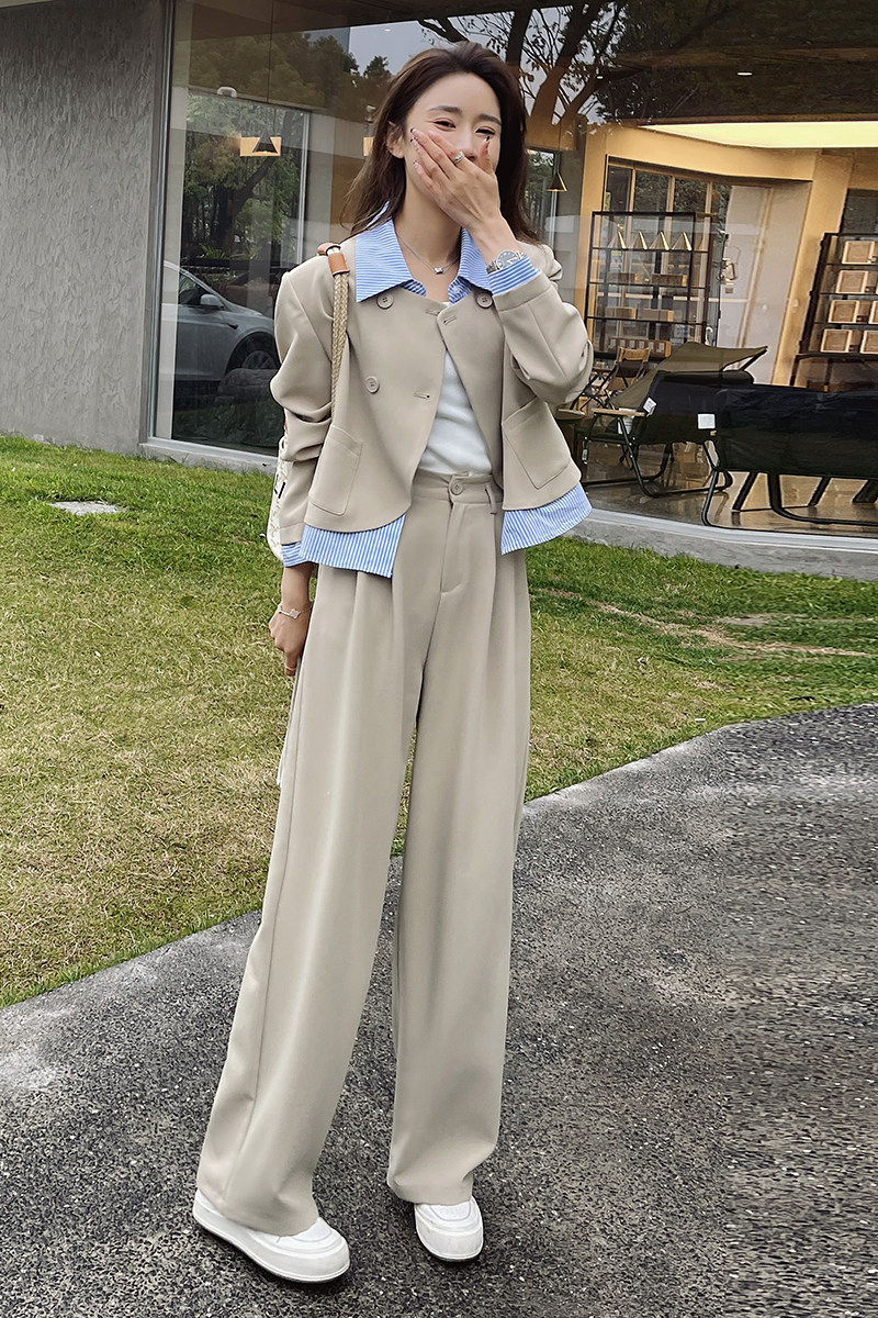 现货【035P145K198】2025春秋新款休闲气质款拼接西装套装,女装套装/套裙,2C037