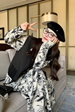 超火新中式穿搭碎花套装裙女春秋2025新款设计感马甲半身裙三件套，女装套装/套裙，2C037