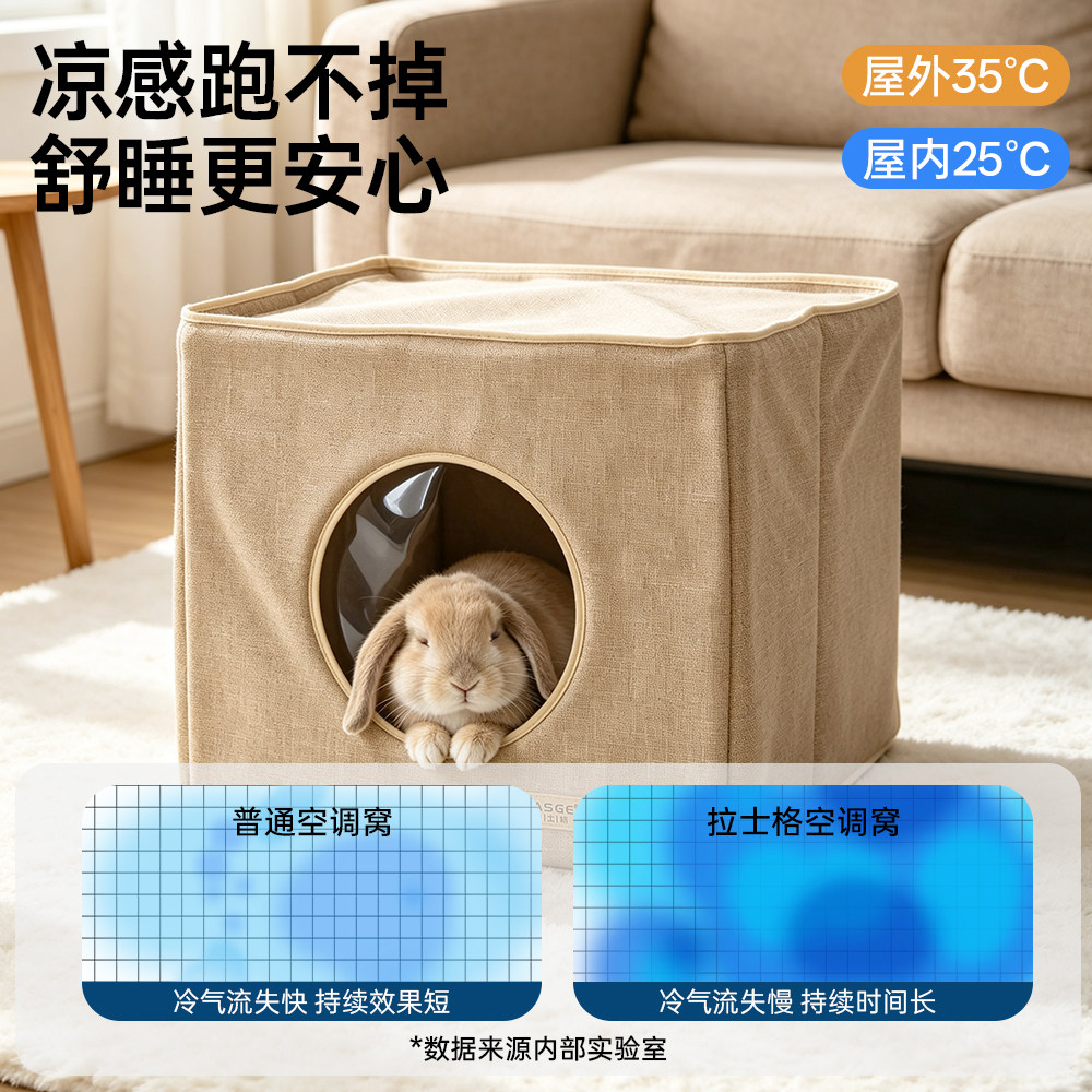 拉士格兔子空调屋夏天降温神器 猫窝空调房冰窝凉窝夏季宠物冰屋