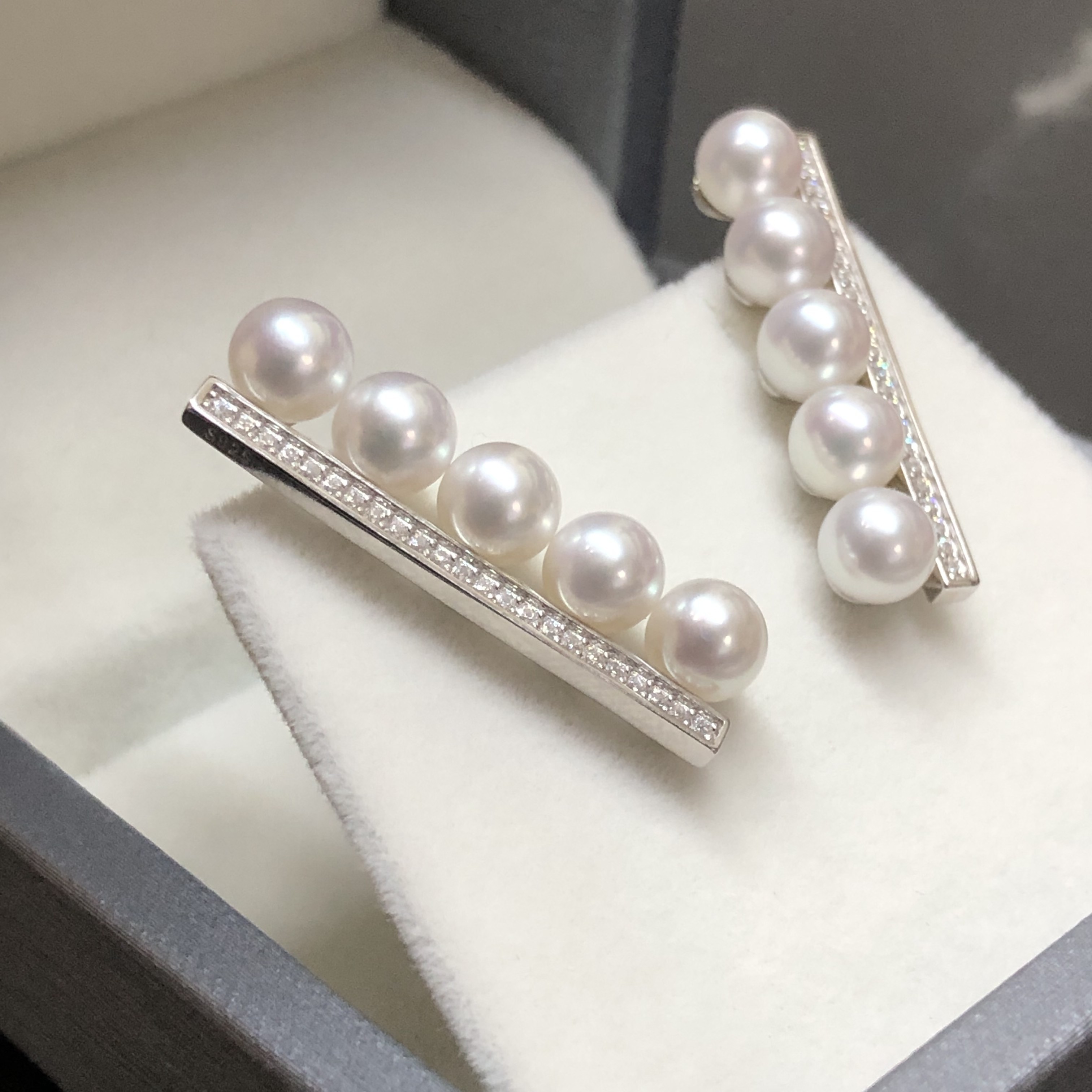 平衡木耳钉 平衡木五珠耳钉 纯银天然淡水珍珠 正圆耳钉 珍珠耳钉,珠宝/钻石/翡翠,耳饰,淘宝优惠券,粉丝福利购,淘宝优惠卷