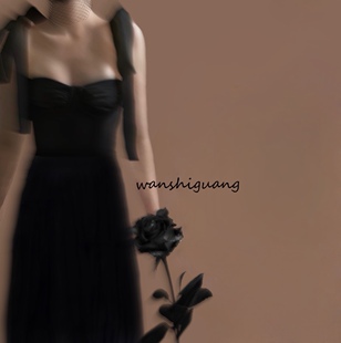 露脐上衣女 优雅小女人系带蝴蝶结吊带背心收腰短款 晚时光 秒杀