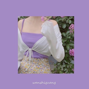白色短款 晚时光 超舒服香芋紫一字领吊带上衣 吊带 回馈 女夏