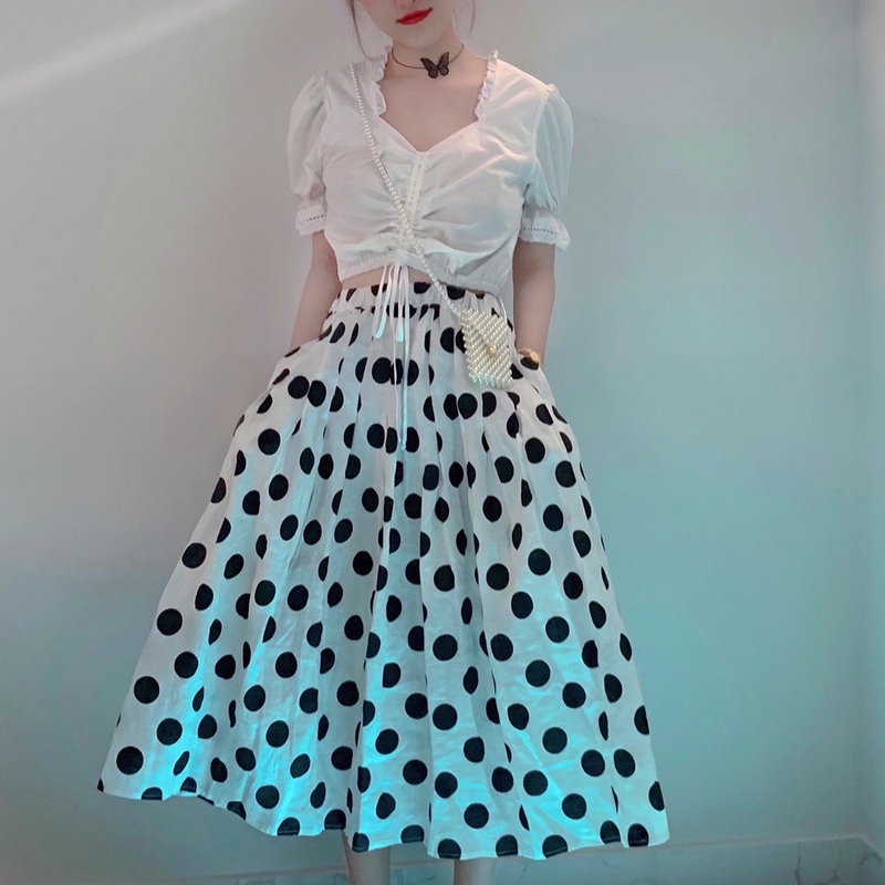 超仙的高腰白色衬衫女