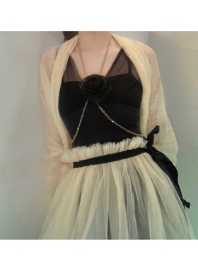 晚时光Rose Body Chain 玫瑰身体链项链水晶玫瑰腰带可拆多种搭配